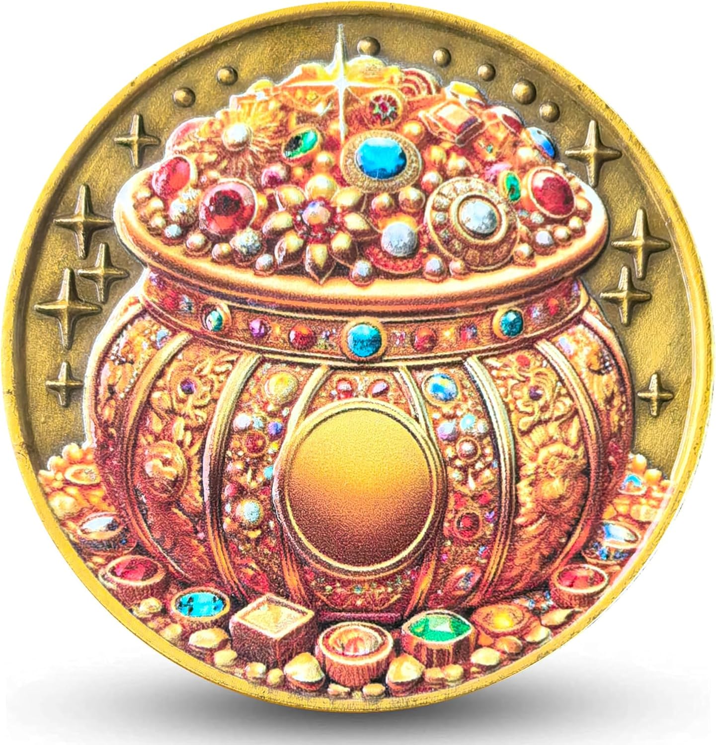 Treasure Pot Lucky Coin Multi-Functional Lottery Ticket Scratcher Tool & Good Luck Charm Symbol of Wealth and Prosperity eBaydiy Tools