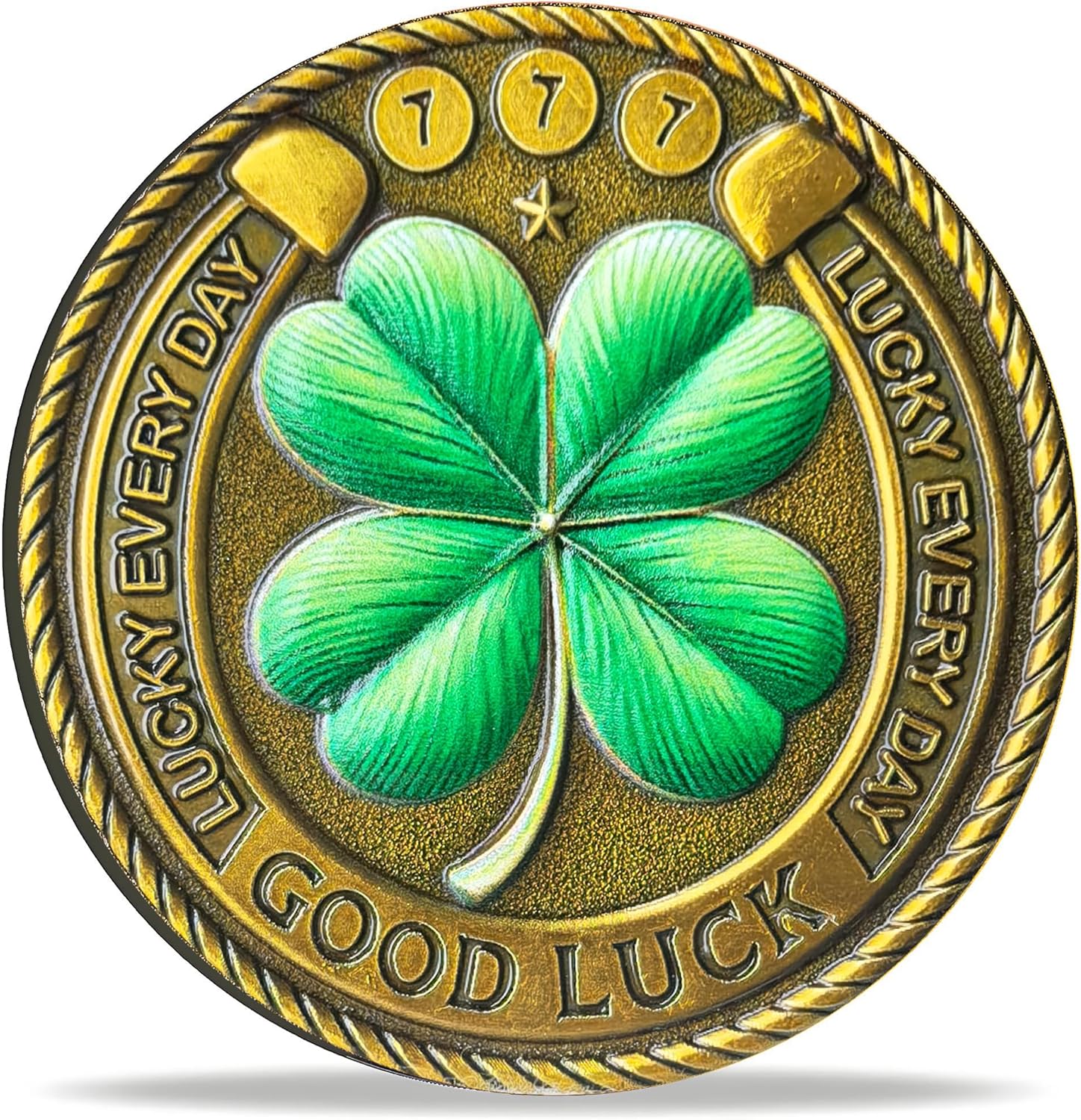 Good Luck Coin with Four Leaf Clover & Elephant – Motivational Lucky Charm for Prosperity and Success, Lottery Ticket Scratcher Tool eBaydiy Tools