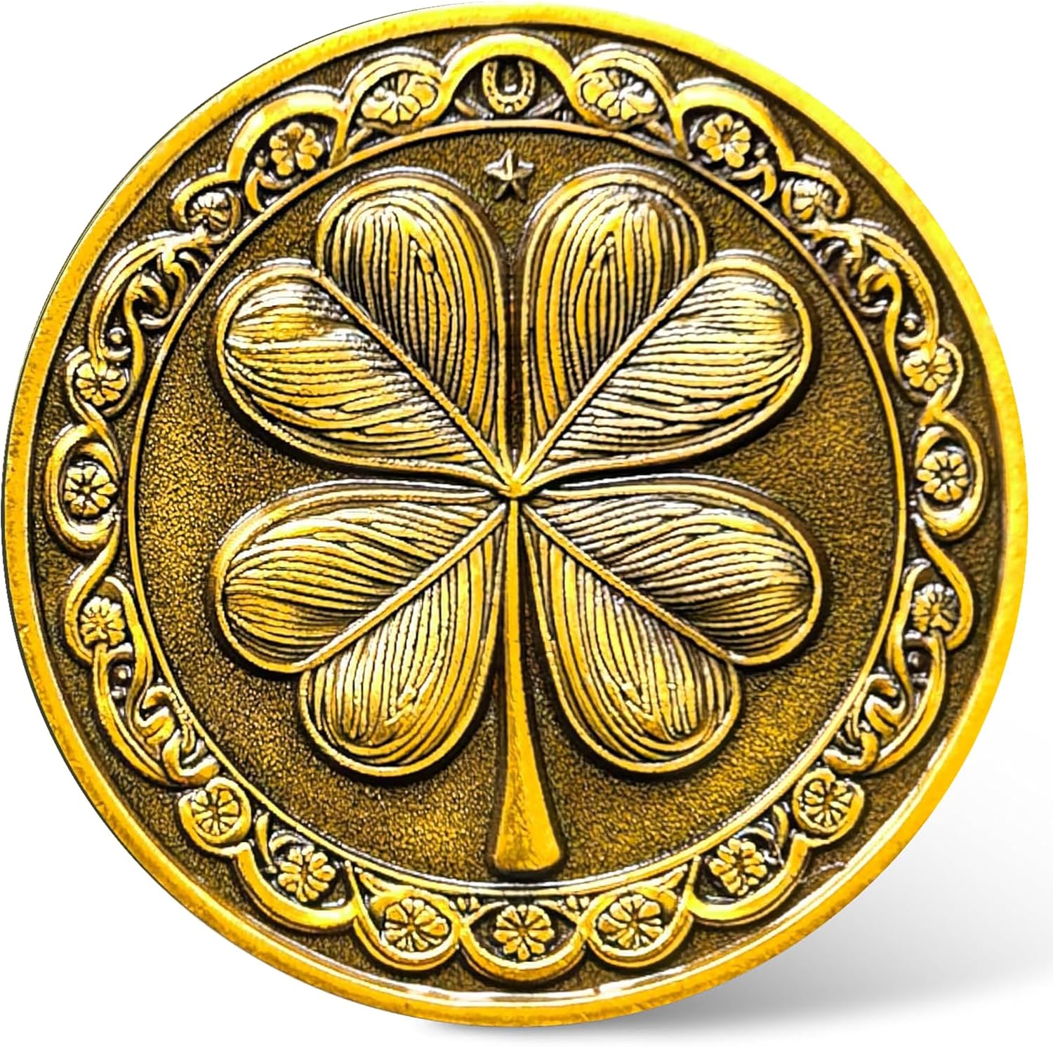 Good Luck Coin - Four-Leaf Clover and Eagle Medallion for Fortune and Prosperity Lottery Ticket Scratcher Tool (Single Coin) eBaydiy Tools