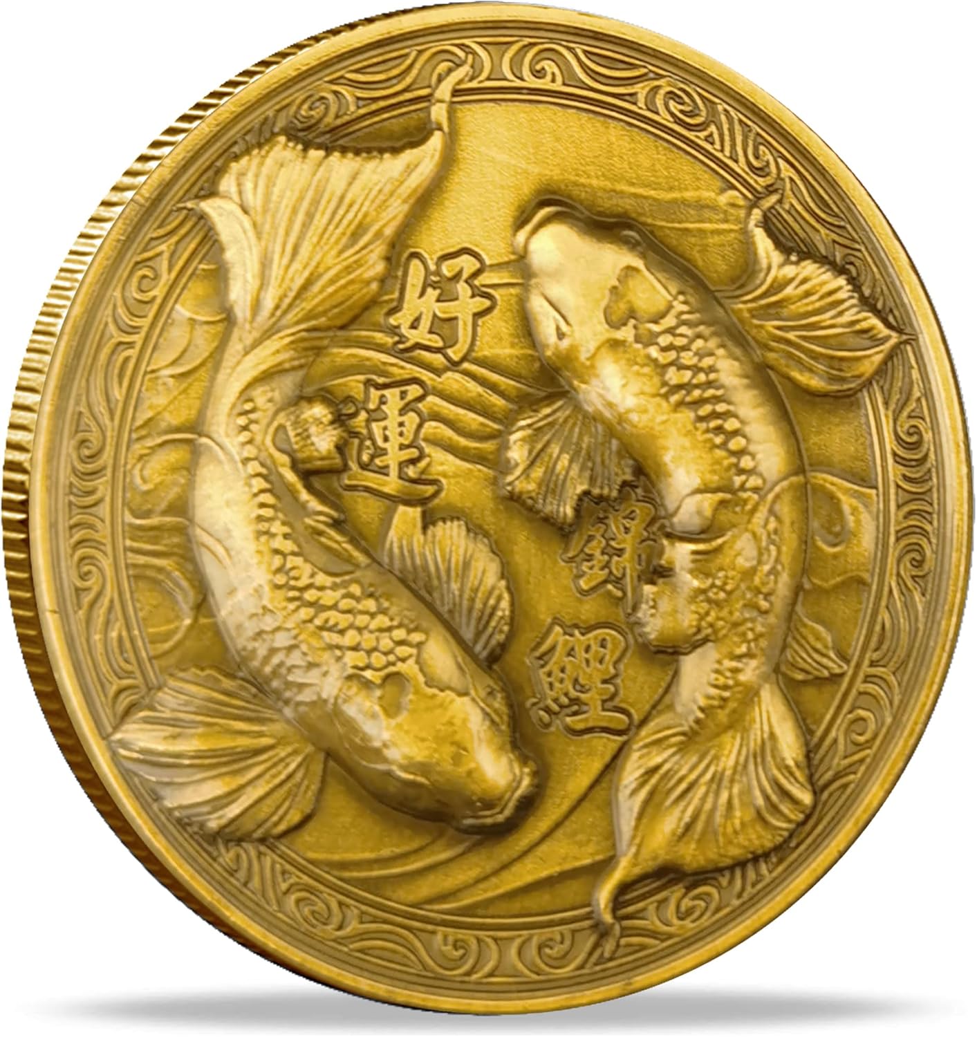 Koi Fish Golden Lucky Coin - Chinese New Year Gift for Prosperity and Good Fortune - Lottery Tickets Scratcher Tool eBaydiy Tools