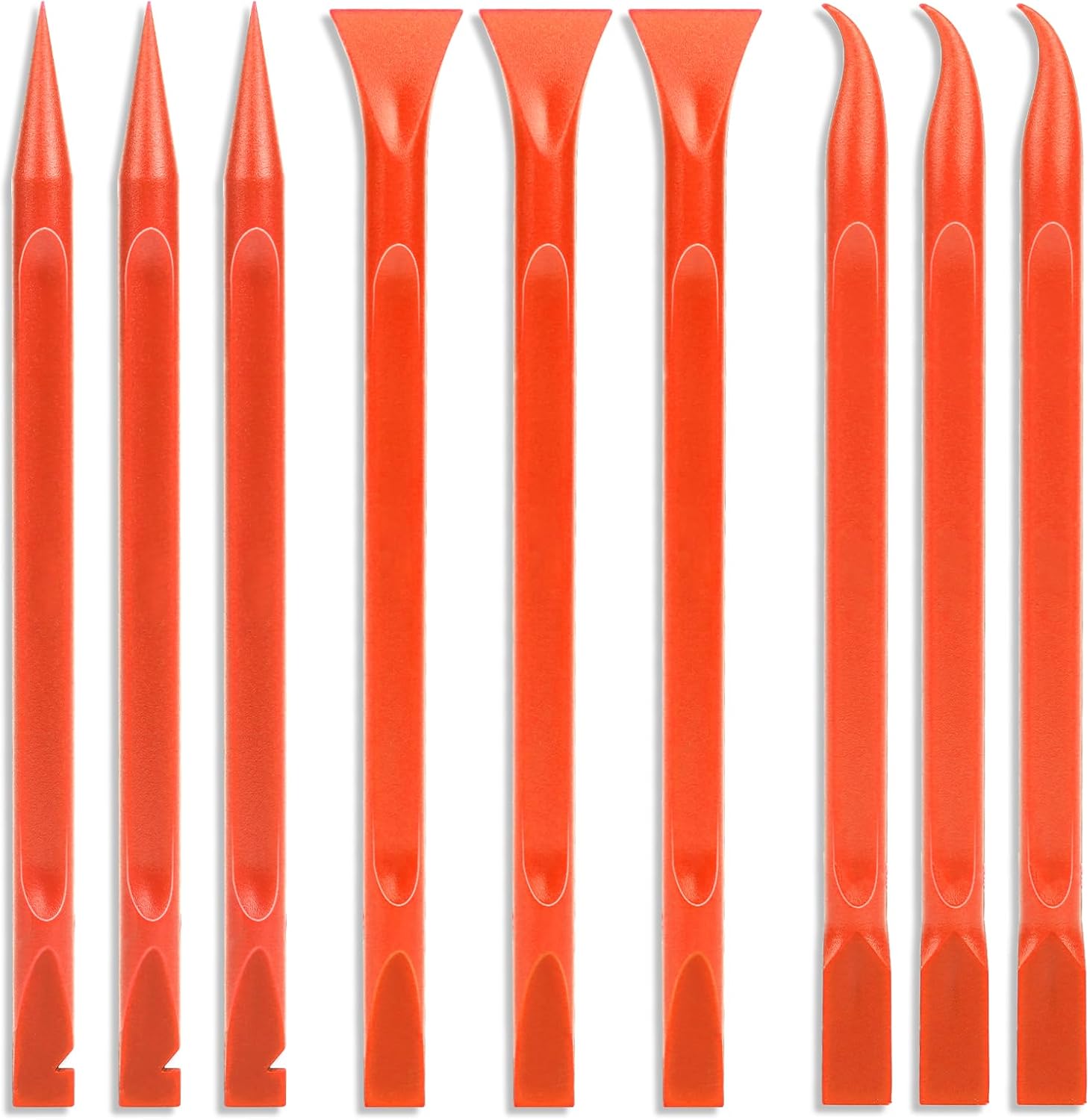 9 Pieces Plastic Scraper, No-Scratch Paint Scraper Tool Portable Car Crevice Cleaning Tool Multi-use Kitchen Scraper Small Sticker Remover for Tight Spaces, Crevices, Food, Labels, Oil Stains, Dirt eBaydiy Tools