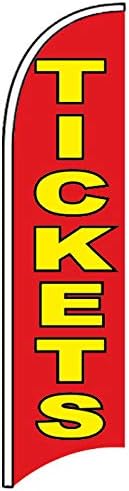 TICKETS - Windless Swooper Flag Feather Banner Sign 2.5x11.5 ft Tall (Flag Only) rb eBaydiy Tools