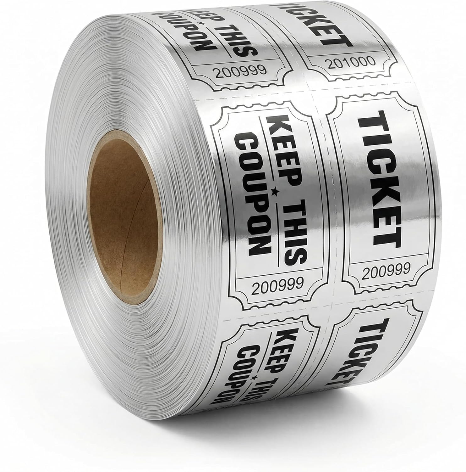 Silver Tickets 1 Roll 1000 Metallic Foil Raffle Tickets for Events, Carnivals, Contests, Entry Prizes & Class Rewards (Silver) eBaydiy Tools