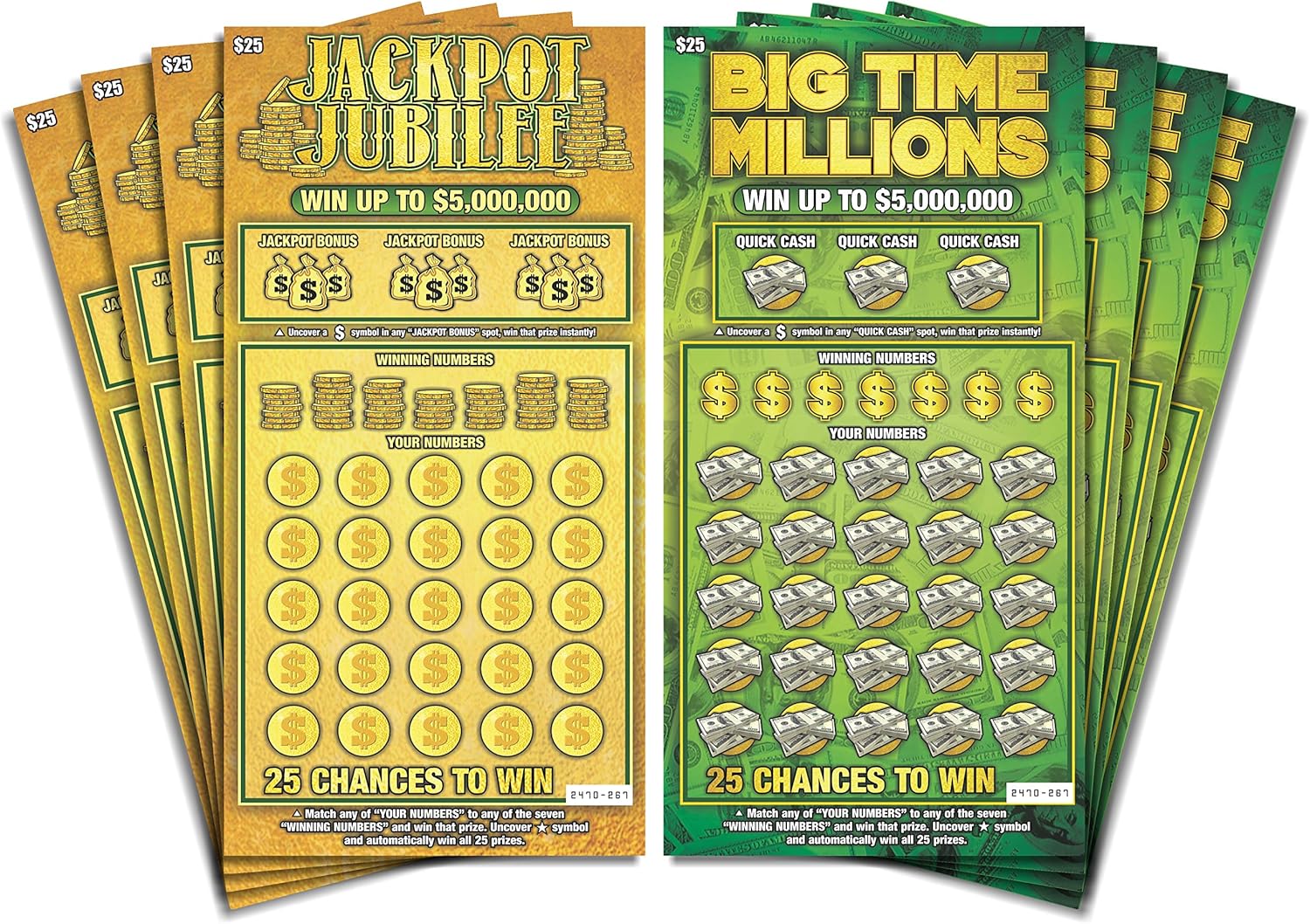 Larkmo Prank Gag Lottery Tickets - 8 Total Tickets, 4 of Each Winning Ticket Design, These Scratch Off Cards Look Super Real Like A Real Scratcher Joke Lotto Ticket, Win 10,000 or $50,000 eBaydiy Tools