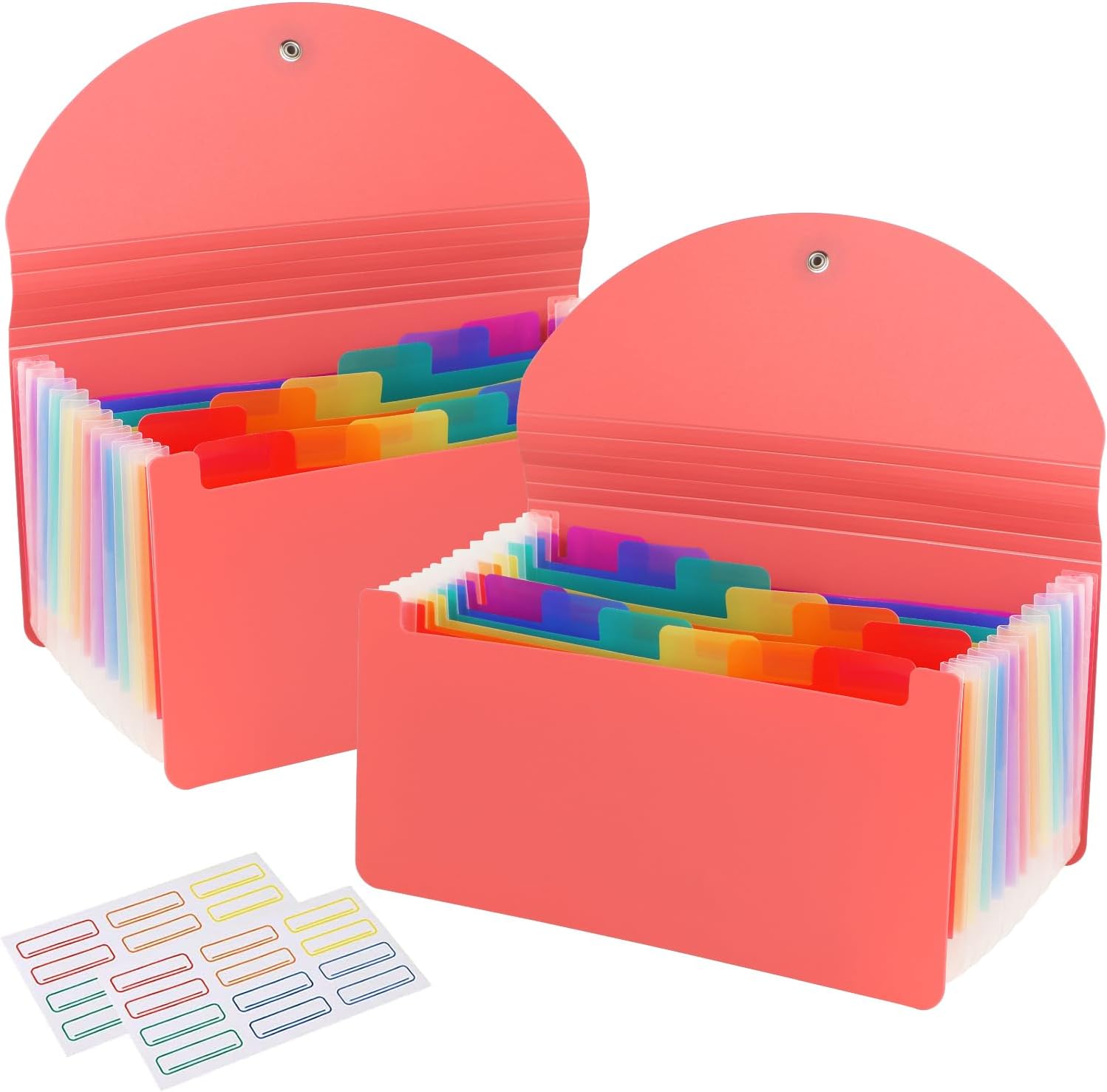 2 Pack 13 Pockets A6 Mini Coupon Organizer Wallet, Expandable Accordion File Organizer for Storage Receipt Cards Coupons Tickets - Pink eBaydiy Tools