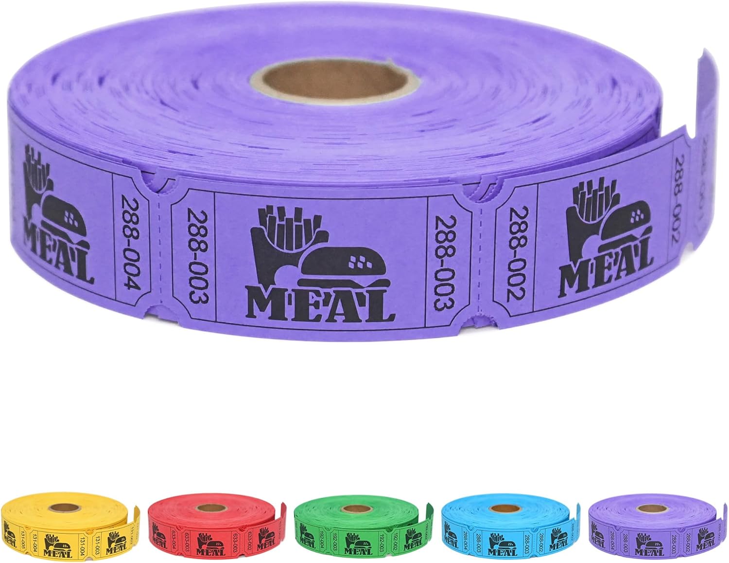 ESSENTIAL 1000 Raffle Tickets Rolls, Meal Tickets Single Roll for Events, Leisure, Movie Watching, Entertainment, Class Reward & Prizes - 5 Color Selection (Purple) eBaydiy Tools