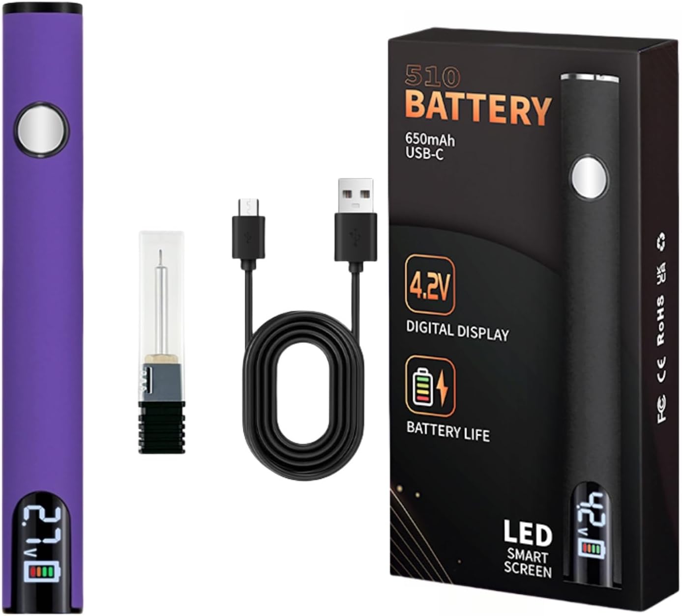 Rechargeable Thread Burner kit, Digital Thread Zapper Tool Burning Pen,Knitting & Beading Thread Burning Tool for String, Leather Craft, Sewing (Purple)