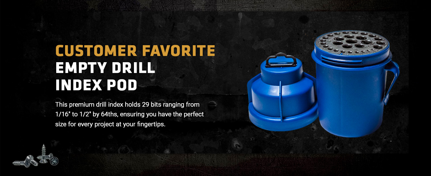 customer favorite empty drill index pod