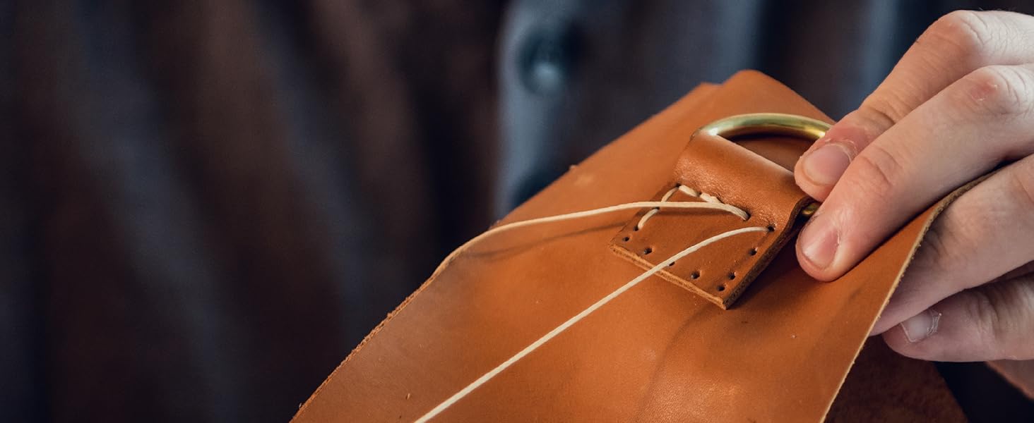 Burning small bits of leather and finishing thread ends