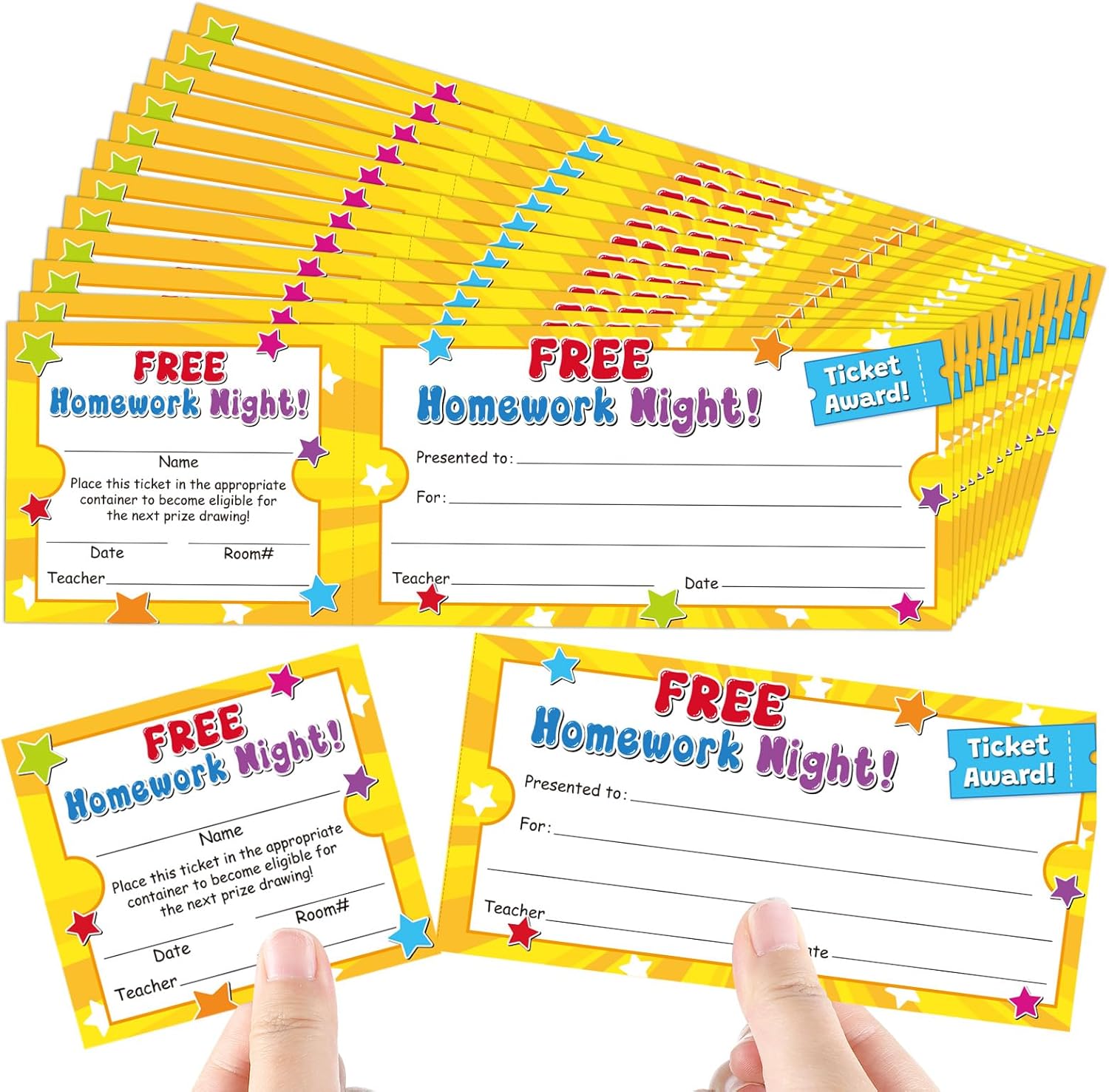 Eersida 100 Pcs No Homework Pass Rewards Card for Student Classroom Management Tools Elementary Classroom Must Have Teacher Awards Incentive Prize for School Teacher Essentials Supplies eBaydiy Tools