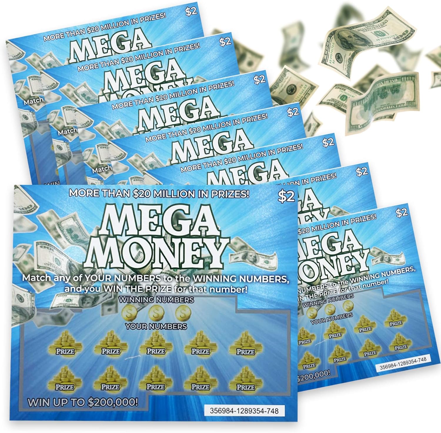 Fake Lottery Ticket Scratcher 8 Pack - Fake Lotto Tickets Prank Set | Fake Scratch Off Tickets That Win, Fake Lottery Tickets That Look Real | Funny Gift Gag Lottery Ticket Christmas Pranks eBaydiy Tools