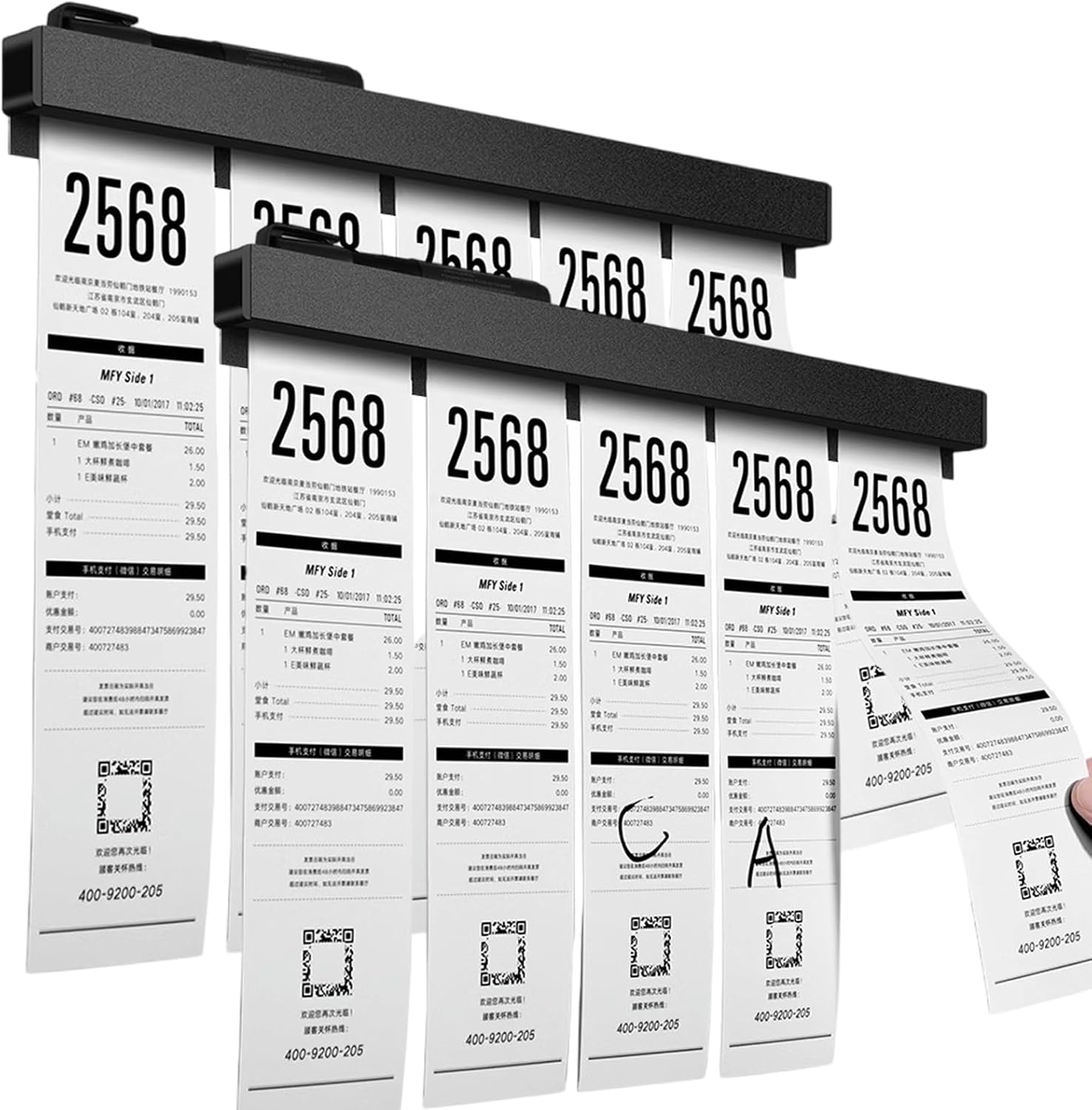 2 Pieces Ticket Holder Receipt Holder for Restaurant Refrigerator, No Drill Restaurant Order Ticket Holder, for Walls Home Kitchen Office Cafes Pubs Bars (Black, 16 Inch, 2p) eBaydiy Tools