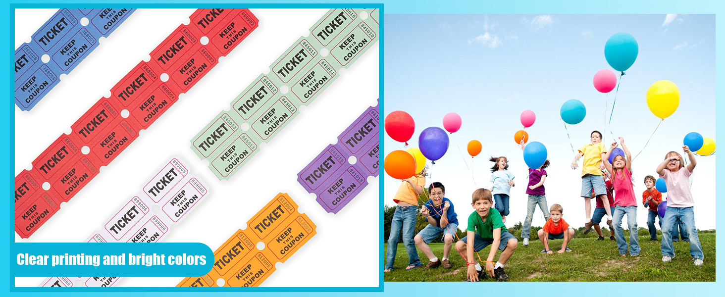 6 colors double tickets