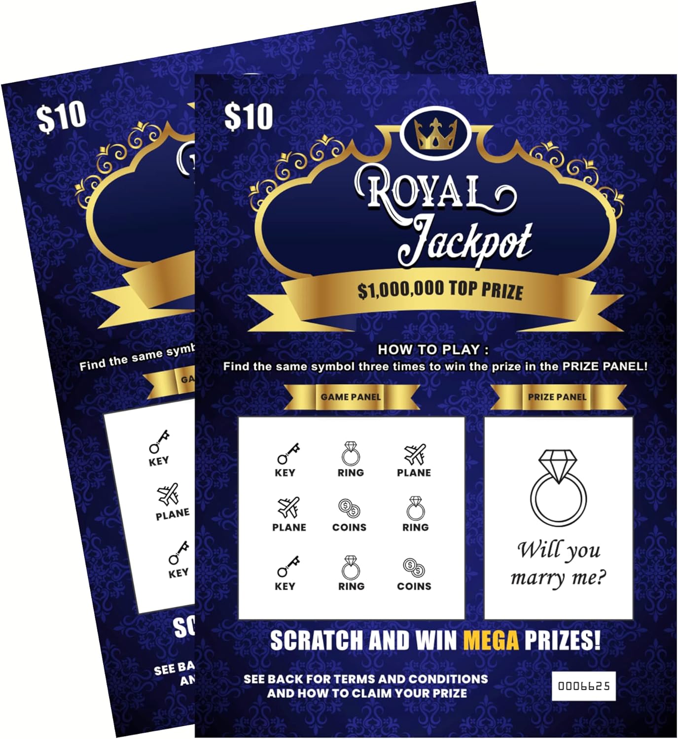 2 Will You Marry Me Proposal Lottery Ticket Scratch Off Cards - Fun and Unique Marriage Proposal Idea, Fake Lotto Scratcher for Wedding Proposal eBaydiy Tools