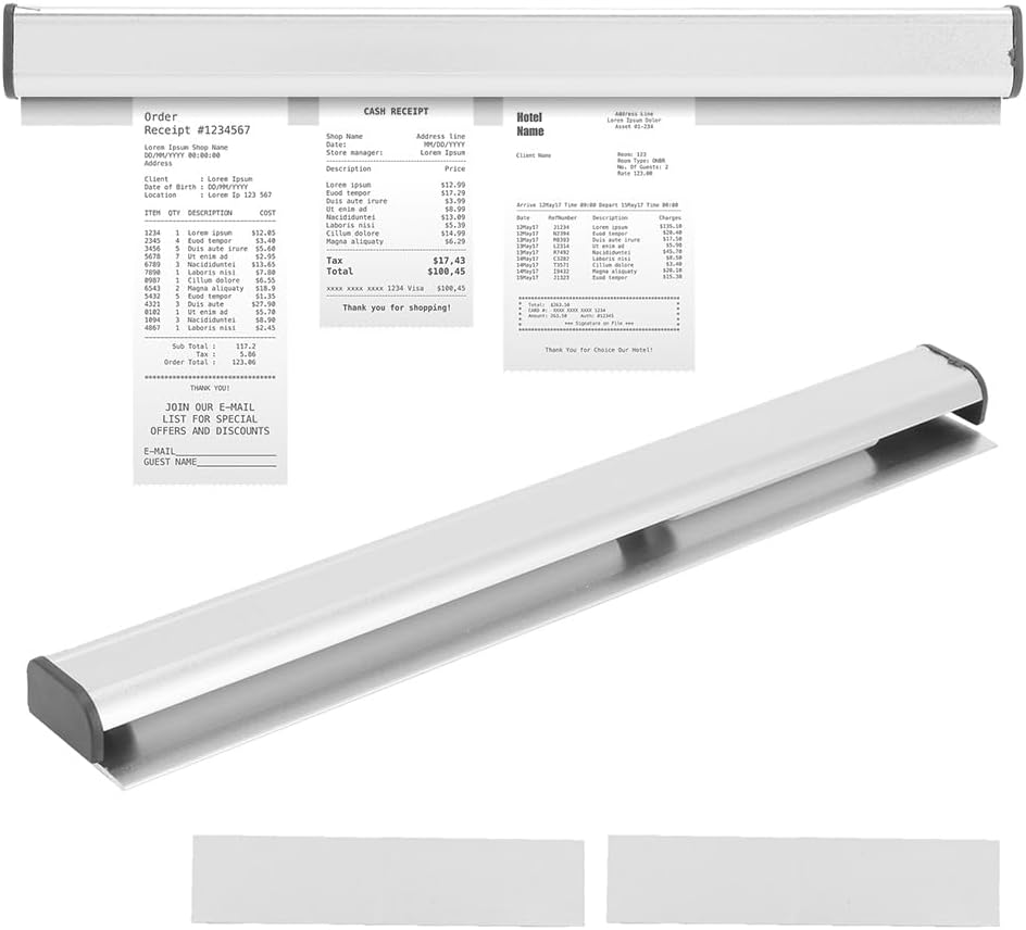 8.3 inch Restaurant Ticket Holder, Aluminum Ticket Rack Receipt Holder Spike for Kitchen, Wall Mounted Bill Order Display Rail, Slide Check Organizer Accessories for Commercial Cafe Pub Bar Office eBaydiy Tools