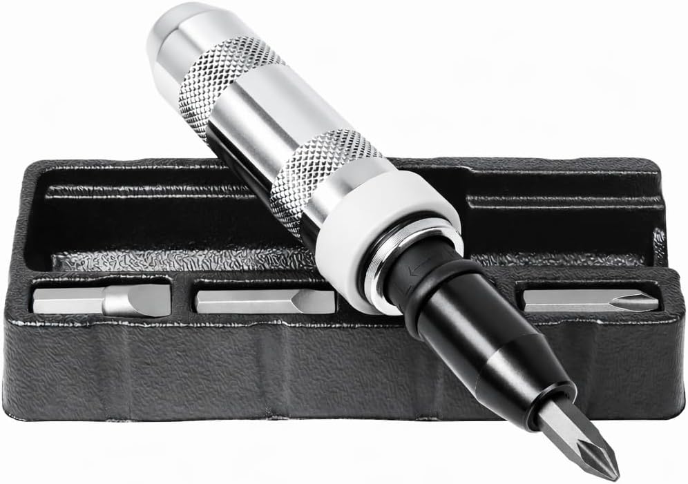 Powerbuilt 1/2 Inch Drive Impact Driver Set Extractor Tool, Slotted or Phillips Screwdriver Bits, Remove Rusted, Damaged Screws - 648002, Large