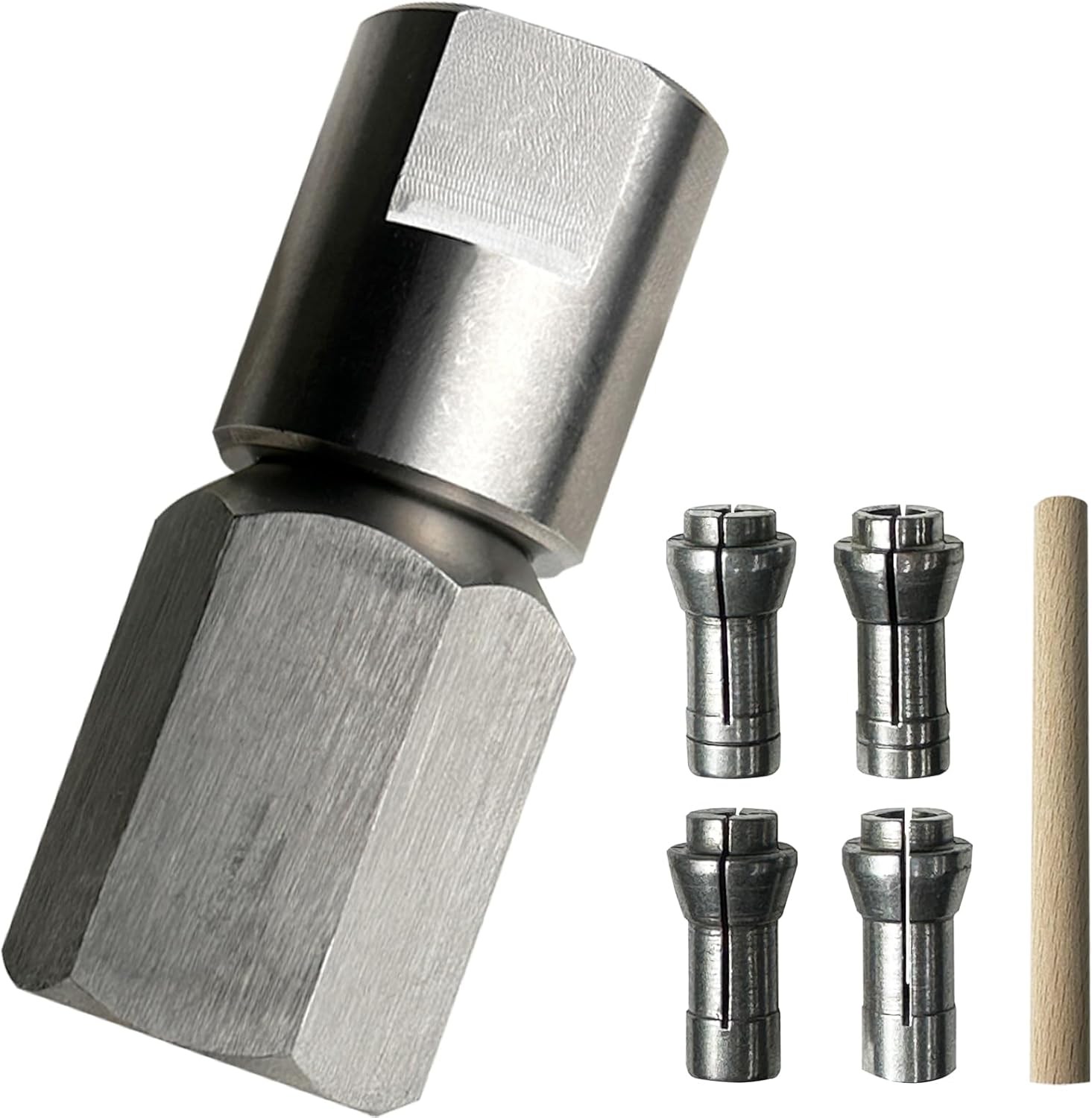 Neeki Flapper Adapter, stainless steel angle grinder adapter, compatible with 5/8"-11UNC thread angle grinders, converts angle grinders to rotary tools (4 collect)