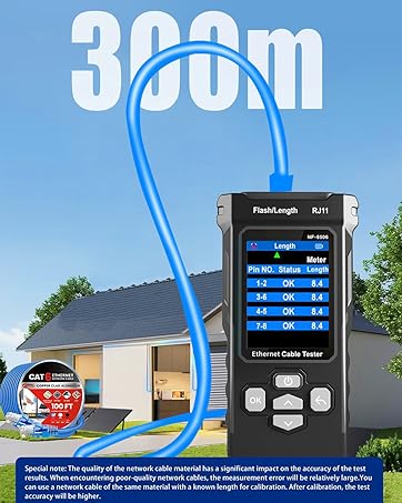 ZHOUCE Network Cable Tester Ethernet Cable Tester LAN Telephone Line CAT5 CAT6 CAT3 RJ45 RJ11