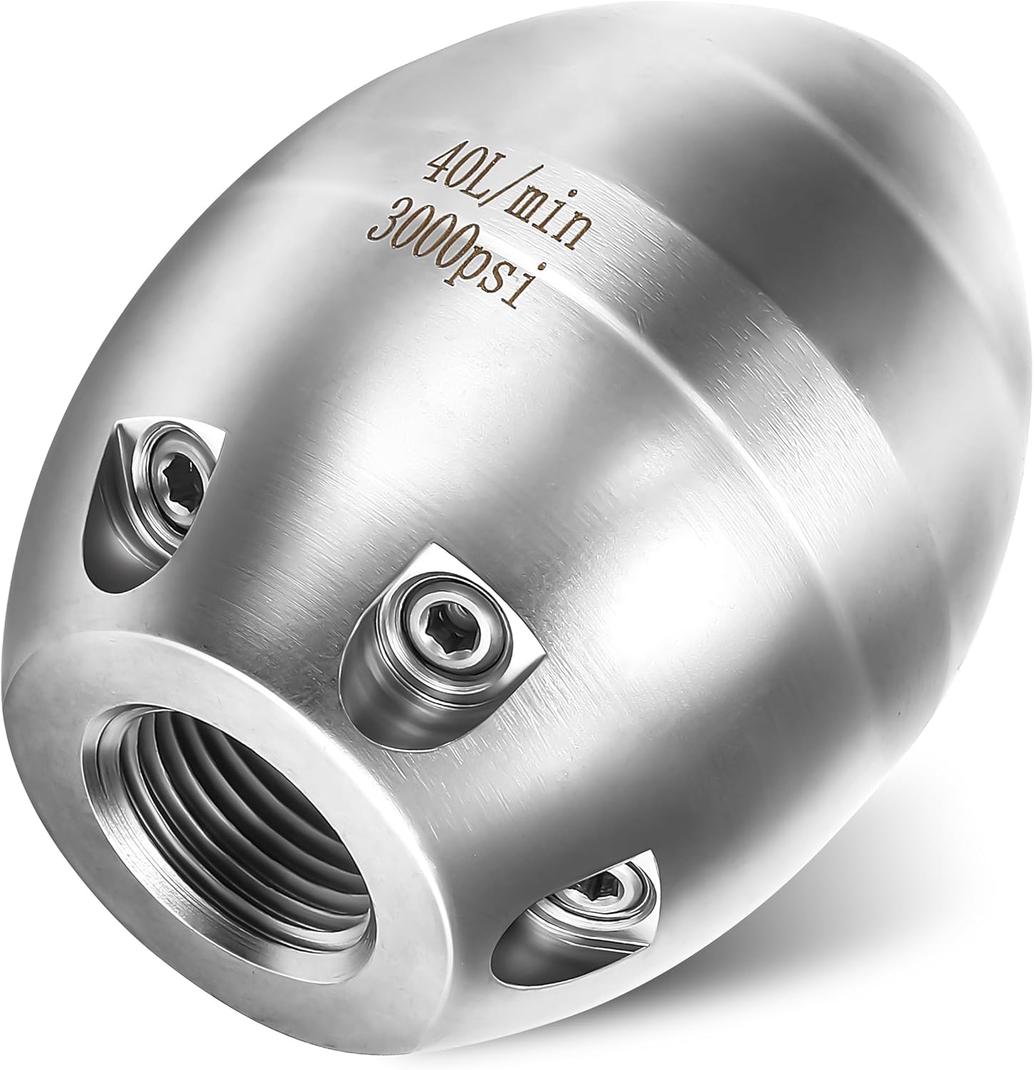 Sewer Jetter Nozzle for Pressure Washer, 3/8" NPT Internal Thread Strong Shot Jetter Head, Stainless Steel Power Washer Drain Jetter Cleaner, 3000 PSI