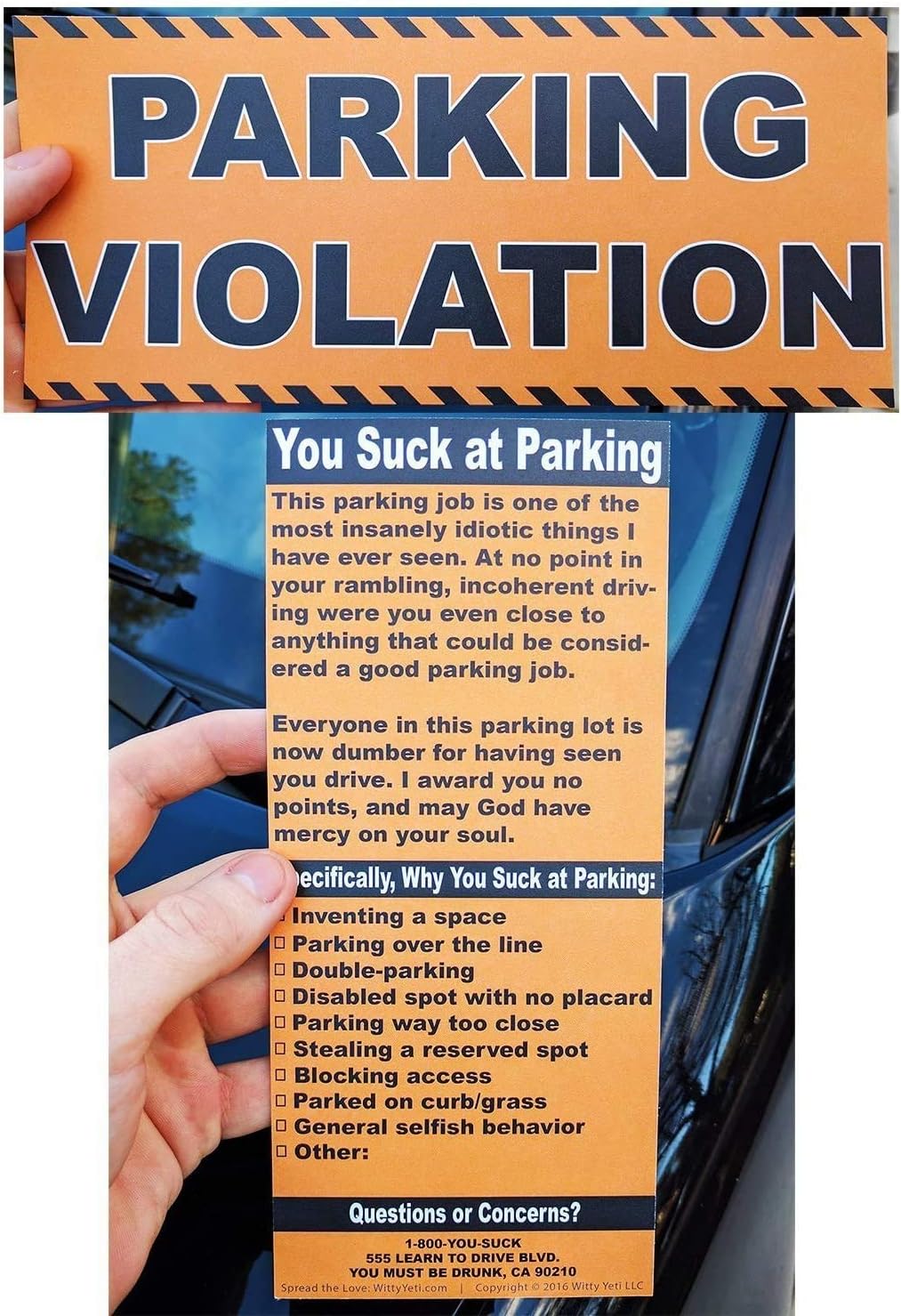 Full-Size Fake Parking Ticket by Witty Yeti 20 Pack. Both Realistic & Hilarious. Great Prank, Gag Gift & Stocking Stuffer. Punish The Idiots Who Park Like Morons. It’s Time for Justice! eBaydiy Tools