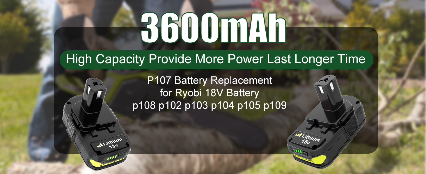 Replacement for Ryobi 18V Battery