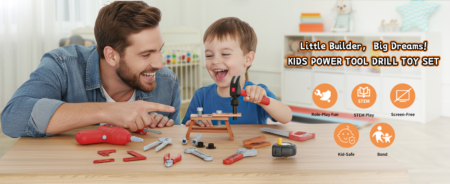 Kids Tool Set with Realistic Power Toy Drill