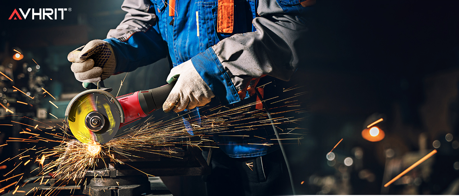 Avhrit Cordless Angle Grinder, 21V Power Angle Grinder Tools with 2PCS 4.0Ah Batteries