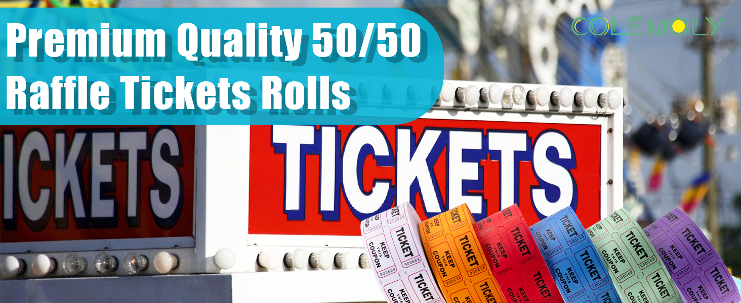 50/50 raffle tickets rolls