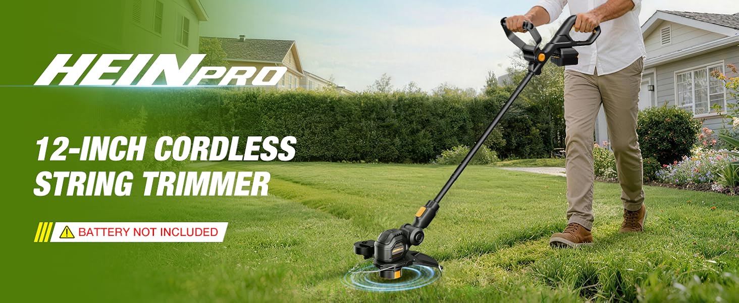 HEINPRO 12-INCH CORDLESS STRING TRIMMER