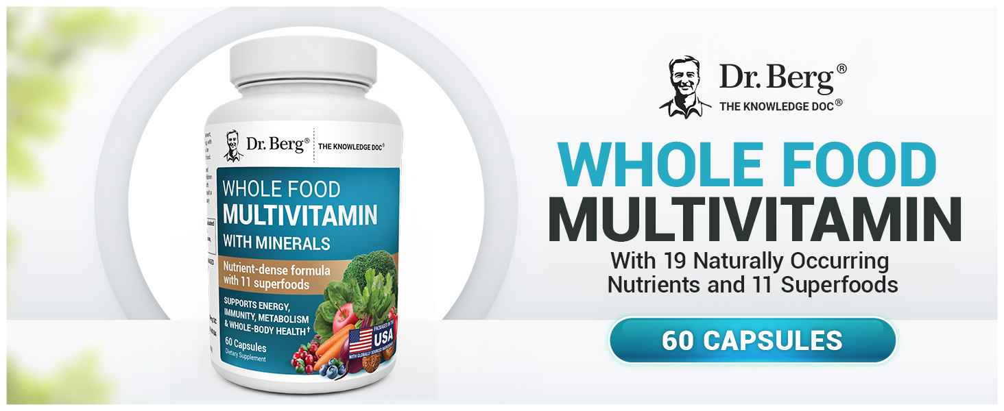Dr. Berg Whole Food Multivitamin Premium A+ Content Multivitamin and Mineral Support