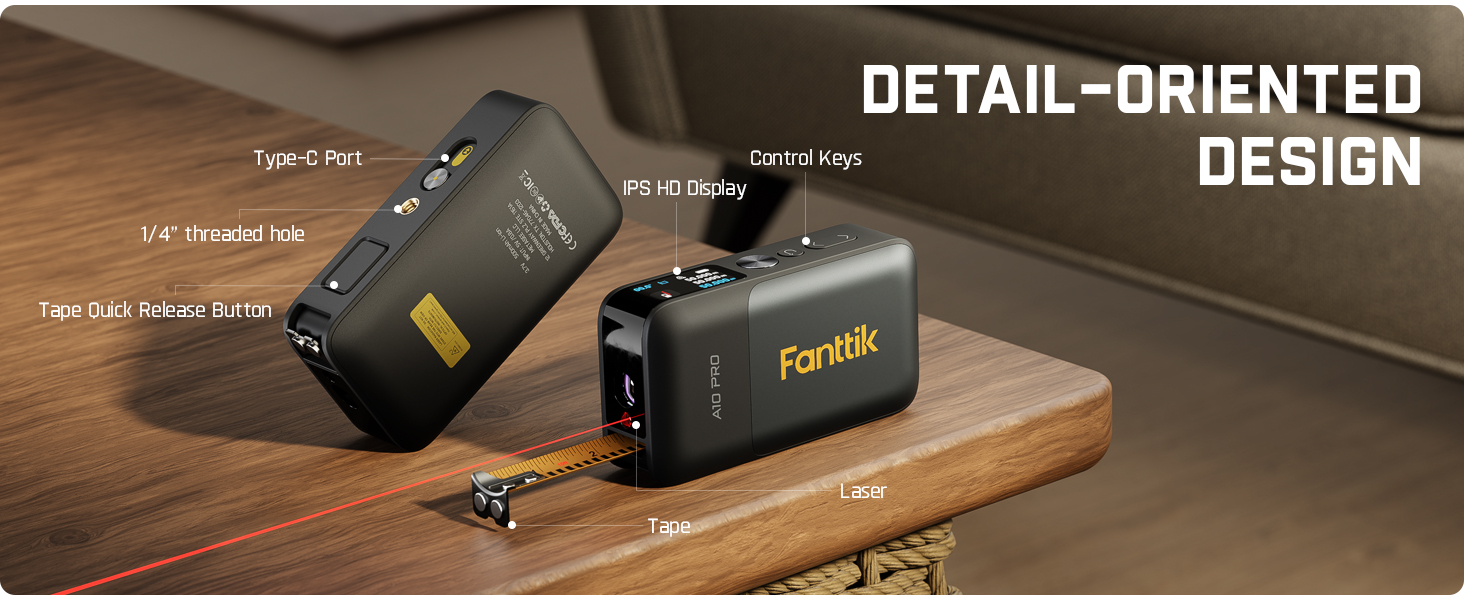 Fanttik A10 Pro 2-in-1 Digital Laser Tape Measure with HD IPS Color Display