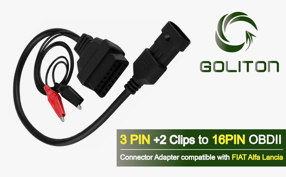 3pin OBD1 Adaptor Cable to link for Fiat, for Alfa or for Lancia to a compatible OBD2 diagnostic