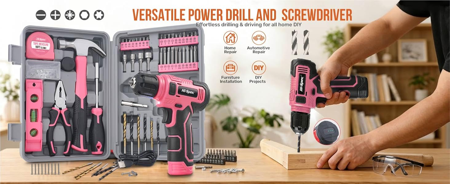 tool set kit box pink lady