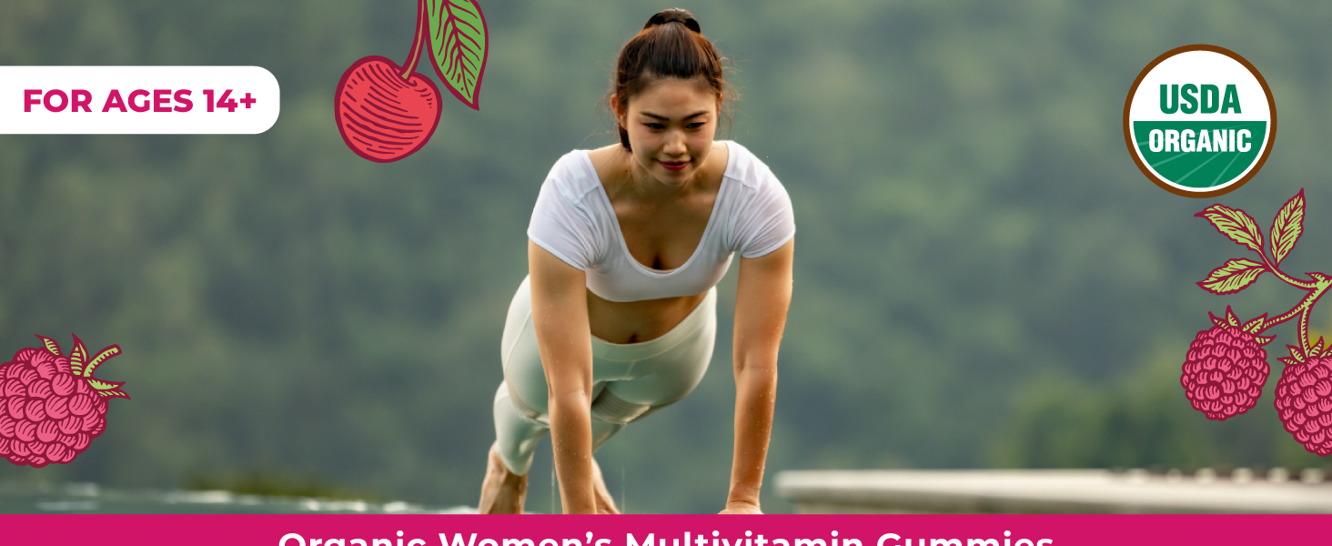 Women's Multivitamin Gummies, Cherry & Raspberry, Org, 60 ct
