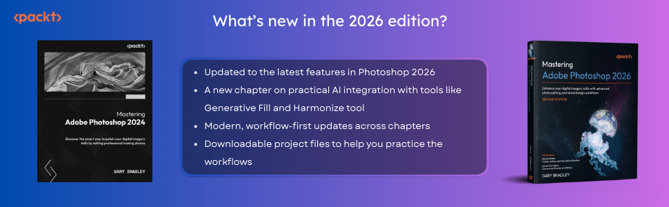 New features in 2026 edition like Generative Fill, Harmonize, and downloadable project files