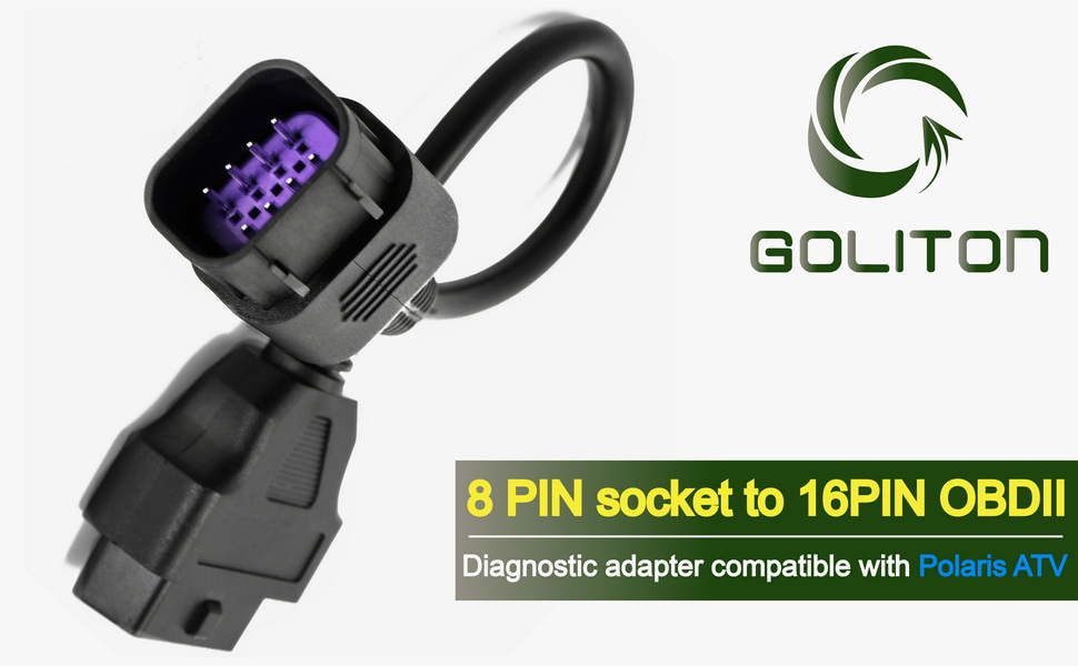 Motorcycle 8 Pin Male OBD2 Diagnostic Connection Line Compatible with Polaris ATV Slingshot RZR