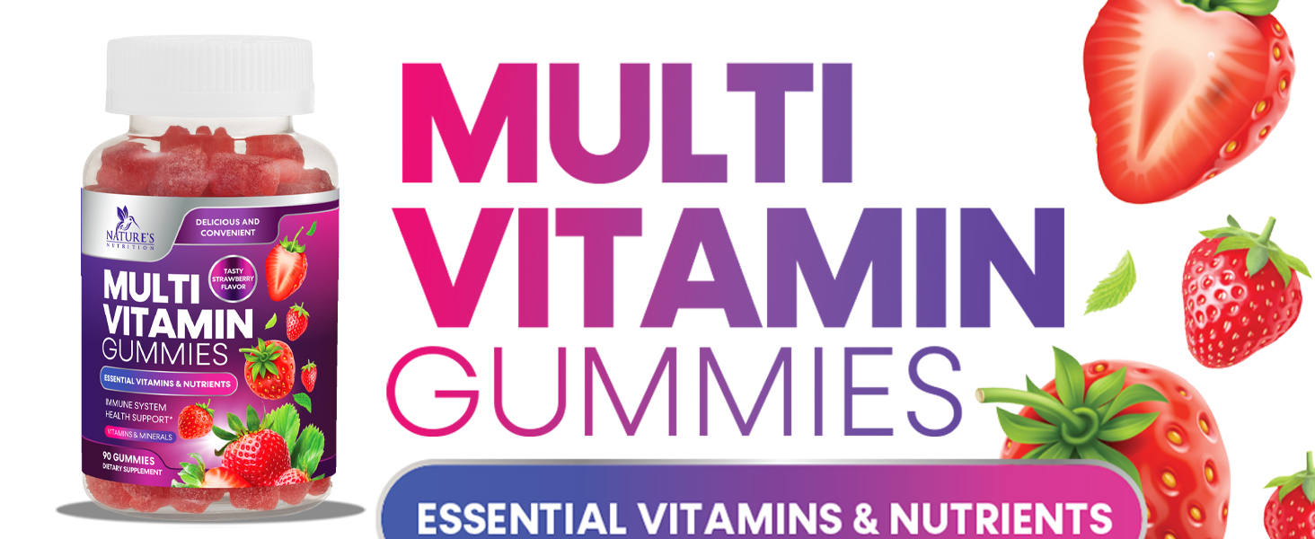 Multivitamin Gummies For Women & Men: Multi vitamin gummy supplement for adult adults