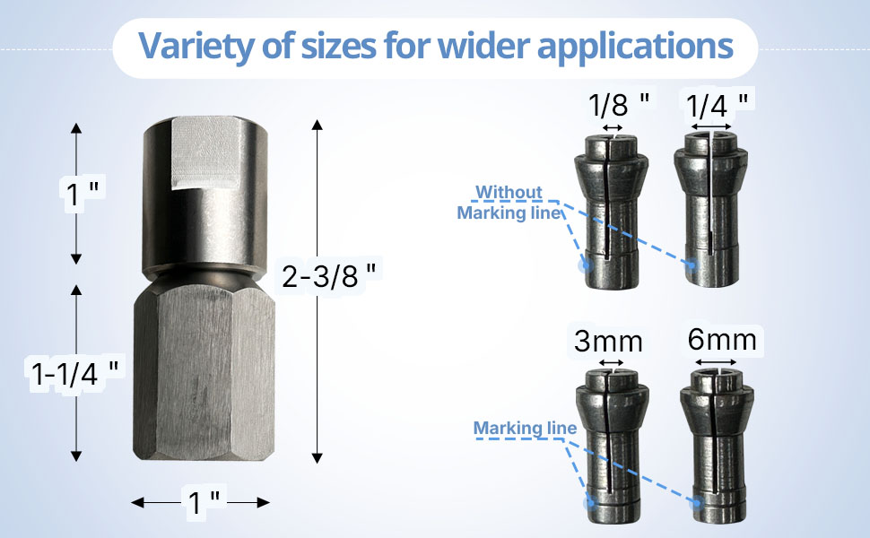 Variety of sizes for wider applications