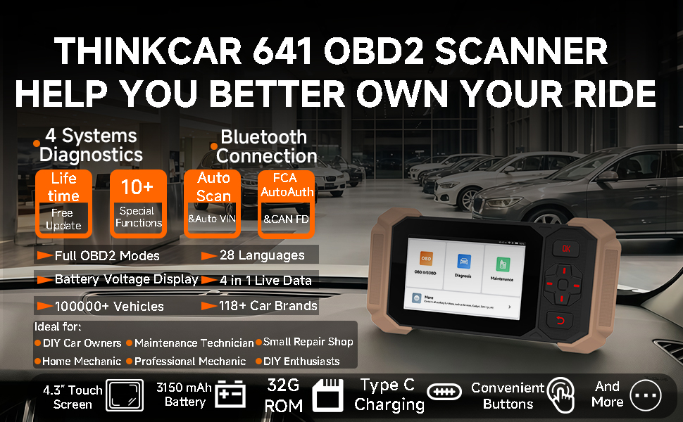 ABS/SRS/Engine/Transmission OBD2 Scanner Diagnostic Tool with Reaset