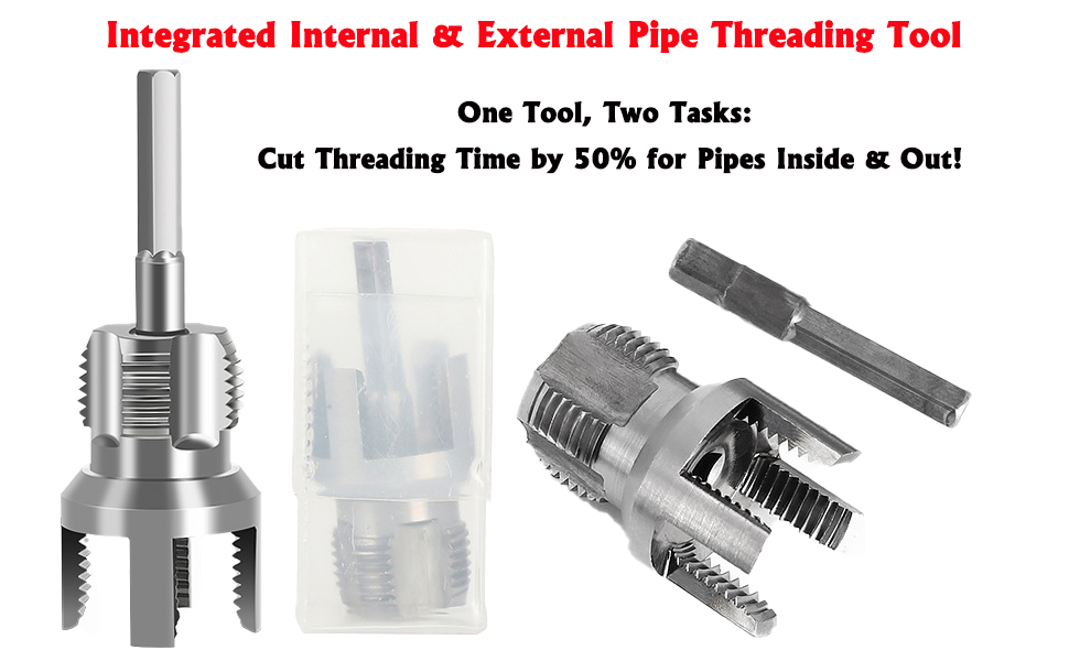 2-in-1 Pipe Thread Cutter, 1/2 inch and 3/4 inch Sizes