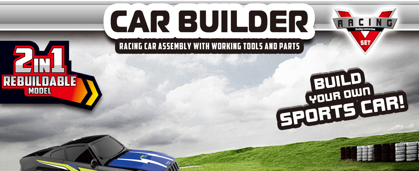 Pup Go Take Apart Toy Racing Car Sound Light, 2 in 1 Build Your Own Car, Drill & Power Tools, Gifts