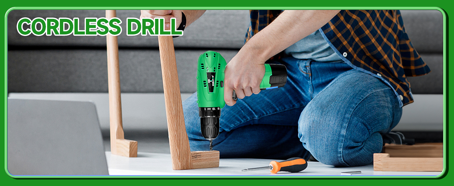 12V Power Drill Set with Battery and Charger